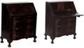 413 Antique Slant Serpentine Front Mahogany Desk