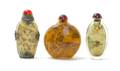 A Group of Three Interior Painted Snuff Bottles