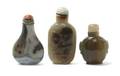 A Group of Three Agate Snuff Bottles