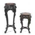 Two Chinese Hardwood Pedestals