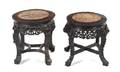 Two Chinese Hardwood Pedestals