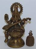 An Indian Bronze Figure Playing a Sitar