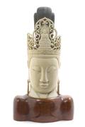 A Chinese Carved Ivory Head of Guanyin