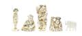 Four Carved Ivory Okimono
