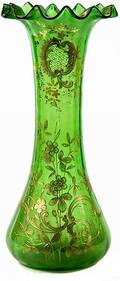 385A Victorian Green Glass Vase
