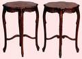 397 Two Carved and Inlaid Mahogany Stands