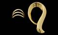388 Ladies 14KT Gold Ring and Modern Free Form Pin