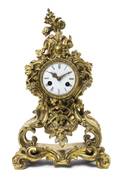A Louis XV Style Gilt Bronze Mantel Clock