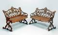 264 Pair of 19th Century Cast Iron Decorative Benches