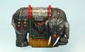 239 Lg Ch Carved Polychrome Painted Wooden Elephant