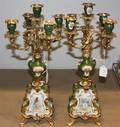 A Pair of Sevres Style FiveLight Candelabra