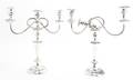 A Pair of English Silverplate ThreeLight Candelabra