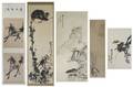 A Group of Five Chinese Scroll Paintings