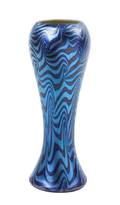 A Durand Blue Iridescent Glass Vase