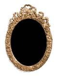 An American Gilded Oval Frame Mirror
