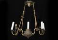 295A Antique Oil 4 arm candleabra chandelier