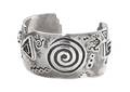 A Navajo Sterling Silver Overlay and Wire Applique Bracelet Gennifer and Juan Runnels
