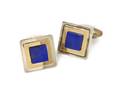 A Pair of 14 Karat Gold Sterling Silver and Lapis Cuff Links James Reid Ltd
