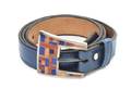 A Zuni Sterling Silver Lapis Spiney Oyster and Coral Mosaic Belt Buckle Tommy Singer