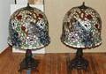A Pair of American Leaded Glass Lamps