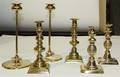 Three Pairs of Brass Candlesticks