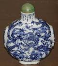 A Porcelain Blue and White Snuff Bottle