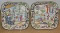A Pair of Chinese Rose Medallion Export Porcelain Trays