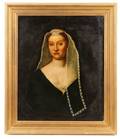 Continental Portrait of Woman with Veil 19th C
