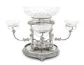 An English Silverplate and Cut Glass Epergne William Adams
