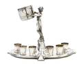 A German Art Nouveau Silverplate Figural Drinks Set WMF