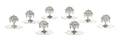 Eight American Sterling Silver Place Card Holders Gorham for Spaulding