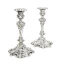 A Pair of American Sterling Silver Rococo Candlesticks Howard  Co