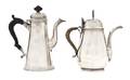 Two English Silver Coffee Pots