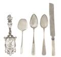 Five Continental Silver Flatware Articles