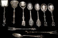 462 Ten Assd Sterling Souvenir Spoons and Forks