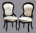 440 Pair of Victorian Finger Carved Side Chairs