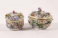 Two Dresden Porcelain Potpourri Covered Boxes