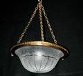 434 Frosted Dome and Bronze Hanging Light
