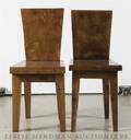A Pair of Burlwood Plank Side Chairs