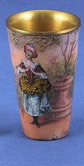 427 Antique Limoge Miniature Enamel Vase
