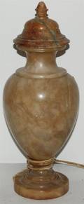 An Italian Turned Alabaster Lamp