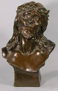 422 Large Composition Sculpture of Christ Signed