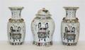 A Chinese ThreePiece Porcelain Garniture