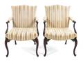 A Pair of Georgian Style Open Armchairs