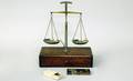 425 English Oak Jewelers Scale with Pull Drawer