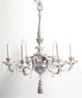 A Silvered SixLight Chandelier