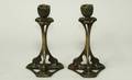 421 Bronze Art Nouveau Candlesticks Stamped Tiffan