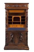 A Renaissance Revival Oak Drop Front Desk
