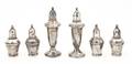 Six American Sterling Silver Casters