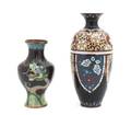 Two Chinese Cloisonne Enamel Baluster Vases
